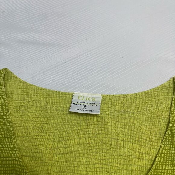 Click By Color Me Cotton Green Lagenlook Art To Wear Linen Pant Set Outfit Large - Picture 5 of 14